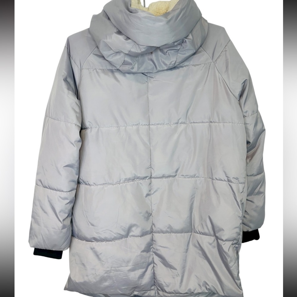 Cl Sono Light Gray Hooded Puffer Jacket with Fur Lined Hood - Picture 11 of 13